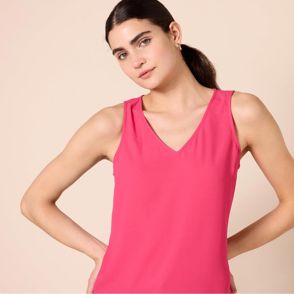 3/$8 Regular-Fit V Neck Satin-like Sleeveless